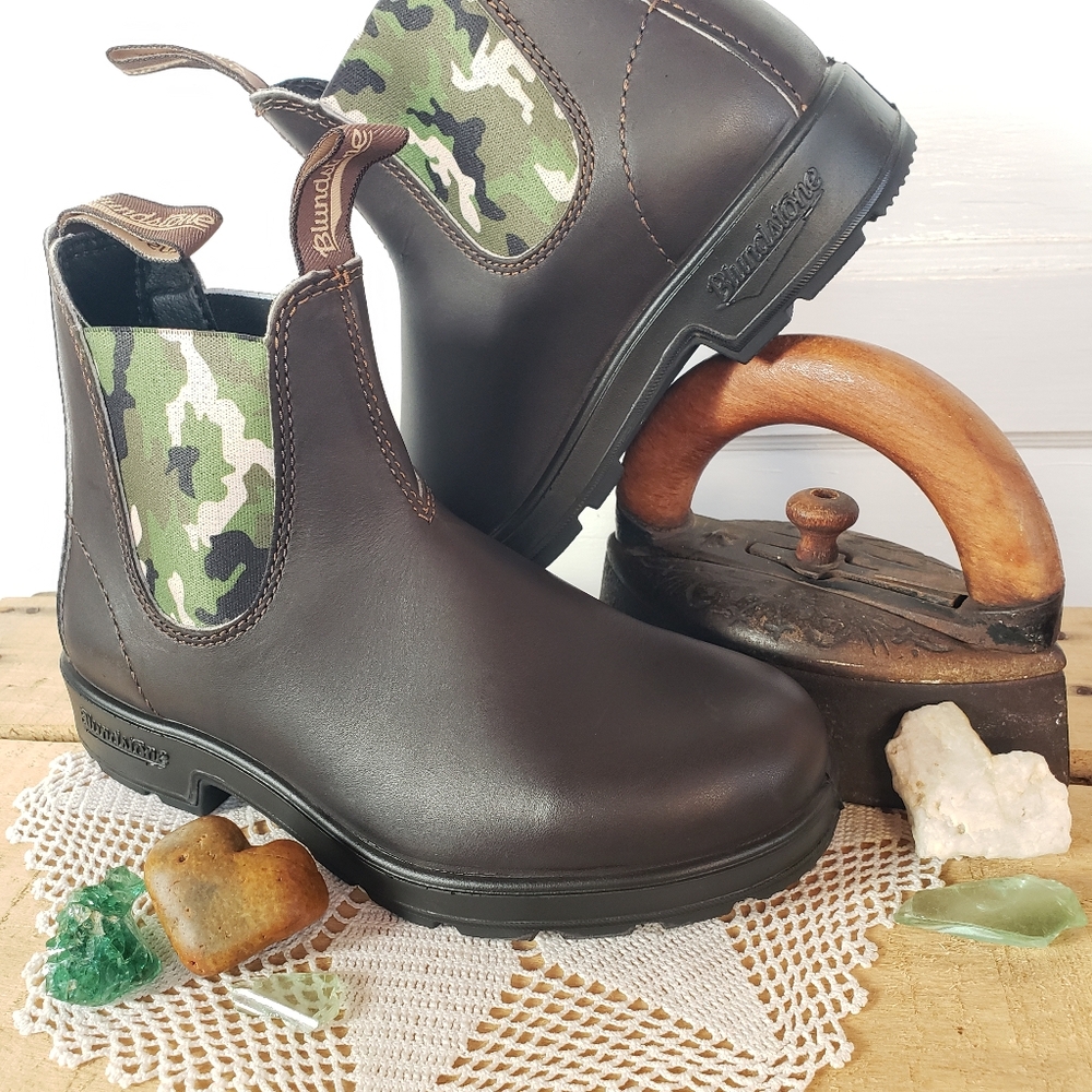 New*Blundstone Camo Stout Brown Chelsea Ankle Boot Boho Gypsy #2301 AU3½ | 6.5US - Picture 12 of 12